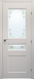 Фото -   Межкомнатная дверь 3344 Белый стекло с цветным рисунком   | фото в интерьере