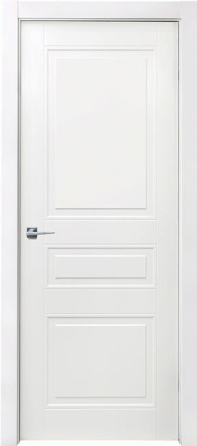 Фото -   Межкомнатная дверь "Борнель 3Ф", пг, белый   | фото в интерьере