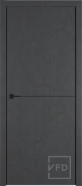 Фото -   Межкомнатная дверь "URBAN 1", пг, JET LOFT (черный молдинг)   | фото в интерьере