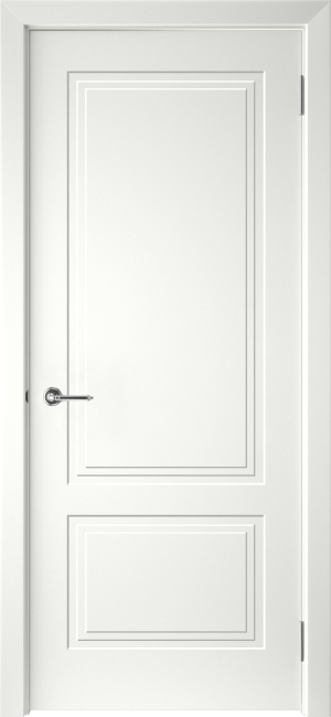 Фото -   Межкомнатная дверь "Левел-2", пг, белый   | фото в интерьере