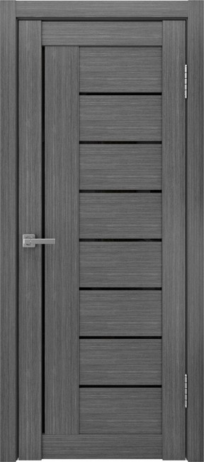 Фото -   Межкомнатная дверь "ЛУ-17", черный лакобель, серый   | фото в интерьере
