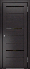 Фото -   Межкомнатная дверь "ЛУ-7", черный лакобель, венге   | фото в интерьере