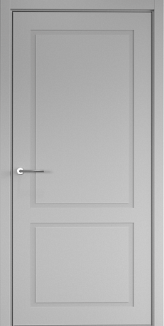 Фото -   Межкомнатная дверь "НеоКлассика 2", пг, серый   | фото в интерьере
