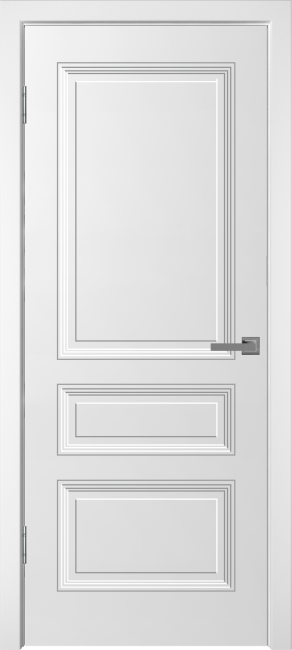 Фото -   Межкомнатная дверь "УНО-3", пг, белый   | фото в интерьере