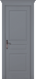 Фото -   Межкомнатная дверь "Валенсия", пг, Эмаль Грей, Браш сосна   | фото в интерьере
